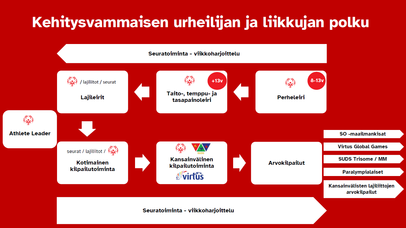 Kehitysvammaisen urheilijan ja liikkujan polku.